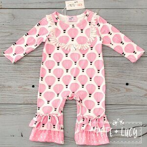 Pete + Lucy Pink Balloons romper size 0-3 months